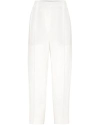 Brunello Cucinelli - High-waist Cropped Trousers - Lyst