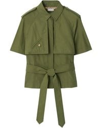 Burberry - Cropped Trench Shirt - Lyst