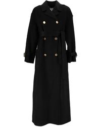 Elisabetta Franchi - Double-Breasted Belted Coat - Lyst
