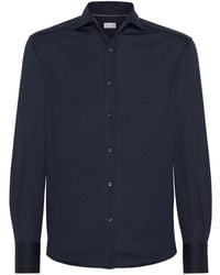 Brunello Cucinelli - Silk And Cotton Shirt - Lyst