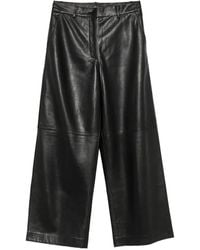 P.A.R.O.S.H. - Wide-Leg Leather Trousers - Lyst