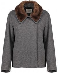 Manzoni 24 - Cashmere Jacket With Mink Details - Lyst