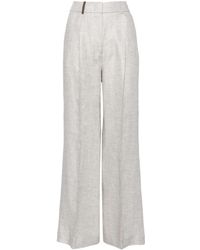 Peserico - High-waist Palazzo Linen Trousers - Lyst