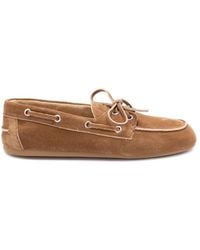 Miu Miu - Unlined Bleached Suede Boat Shoes - Lyst