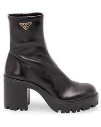 Prada - Leather Booties - Lyst
