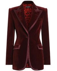 Dolce & Gabbana - Single-Breasted Velvet Turlington Jacket - Lyst