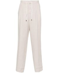 Brunello Cucinelli - Pleat Detailing Linen Trousers - Lyst