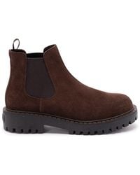 Prada - Suede Chelsea Boots - Lyst