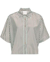Forte Forte - Striped `Chic Taffetas` Half Sleeve Boxy Shirt - Lyst