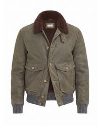 Brunello Cucinelli - Waxed Shearling Bomber Jacket - Lyst