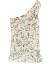 Etro - One-Shoulder Top With Ruffles - Lyst