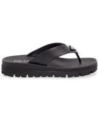 Prada - Rubber Thong Sandals - Lyst