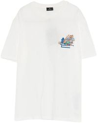 Etro - T-Shirt With Embroidered Logo - Lyst