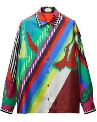 Versace - Printed Silk Twill Shirt - Lyst