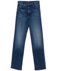 Mother - Kick It Zip-Up Straight-Leg Jeans - Lyst