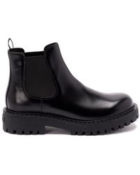 Prada - Leather Chelsea Boots - Lyst