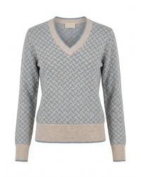 Drumohr - Long Sleeve V-Neck Sweater - Lyst