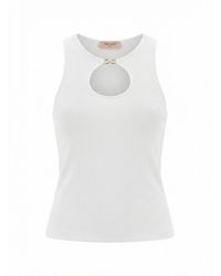 Twinset - Ribbed Tank Top With 'Infinity' Logo - Lyst