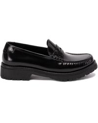 Saint Laurent - Leather Moccasin Penny Loafers - Lyst