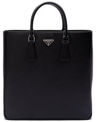 Prada - Leather Shopping Bag - Lyst