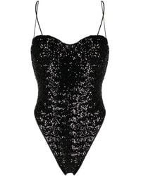 Oséree - High-Leg Swimsuit Embellished With Sequins - Lyst