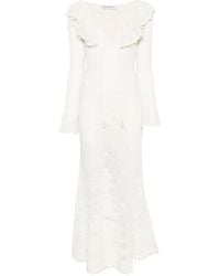 Self-Portrait - Floral Crochet Midi Dress - Lyst