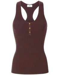 Elisabetta Franchi - Micro-Braided Knit Top - Lyst