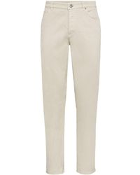 Brunello Cucinelli - Straight-leg Stretch-cotton Trousers - Lyst