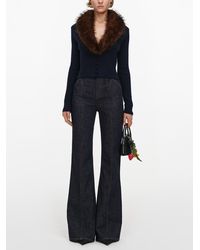 Self-Portrait - Faux Fur Knit Cardigan - Lyst
