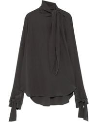 Ermanno Scervino - Tie-Neck Silk Top - Lyst