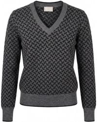 Drumohr - Long Sleeve V-Neck Sweater - Lyst