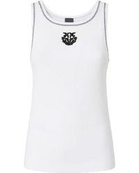 Pinko - Embroidered-Crest Sleeveless Tank Top - Lyst