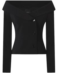 Pinko - Off-The-Shoulder Jacket With Folded Neckline - Lyst
