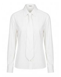 Brunello Cucinelli - Shirt With Tie And Monili - Lyst
