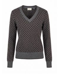 Drumohr - Long Sleeve V-Neck Sweater - Lyst