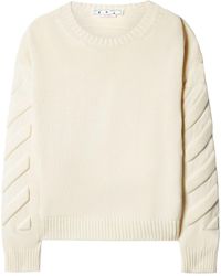 Off-White C O Virgil Abloh 3D Diag Lines Sweater 'Black White' OMBA025E181920021001 US L