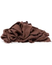 Brunello Cucinelli - Cashmere And Silk 'Diamond' Yarn Scarf - Lyst