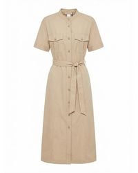 Twinset - Short Sleeve Midi Chemisier Dress With Belt - Lyst