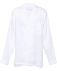 Prada - Notched-collar Linen Shirt - Lyst