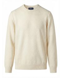 Drumohr - Long Sleeve Crew-Neck Logo Sweater - Lyst