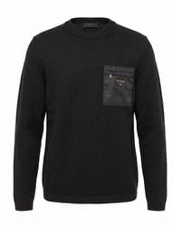 Prada - Sweater With Re-Nylon Detail - Lyst