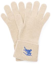 Burberry - `Ekd` Embroidered Knit Gloves - Lyst