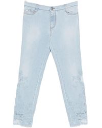 Ermanno Scervino - Embroidered Denim Jeans - Lyst