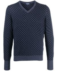 Drumohr - Long Sleeve V-Neck Sweater - Lyst