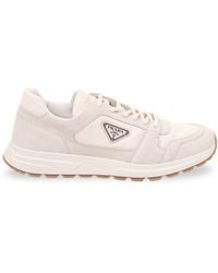Prada - Suede And Fabric Sneakers - Lyst