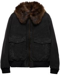 Prada - Cotton Shearling-Collar Jacket - Lyst