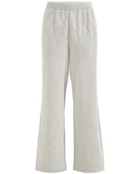 Brunello Cucinelli - Lace-Flowers Jersey Track Trousers - Lyst