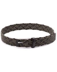 Anderson's - Woven Cotton And Leather Belt - Lyst