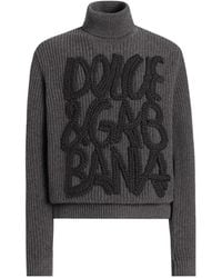Dolce & Gabbana - Virgin Wool Embroidered Rollneck Sweater - Lyst