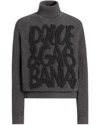 Dolce & Gabbana - Maglione A Collo Alto Con Logo - Lyst